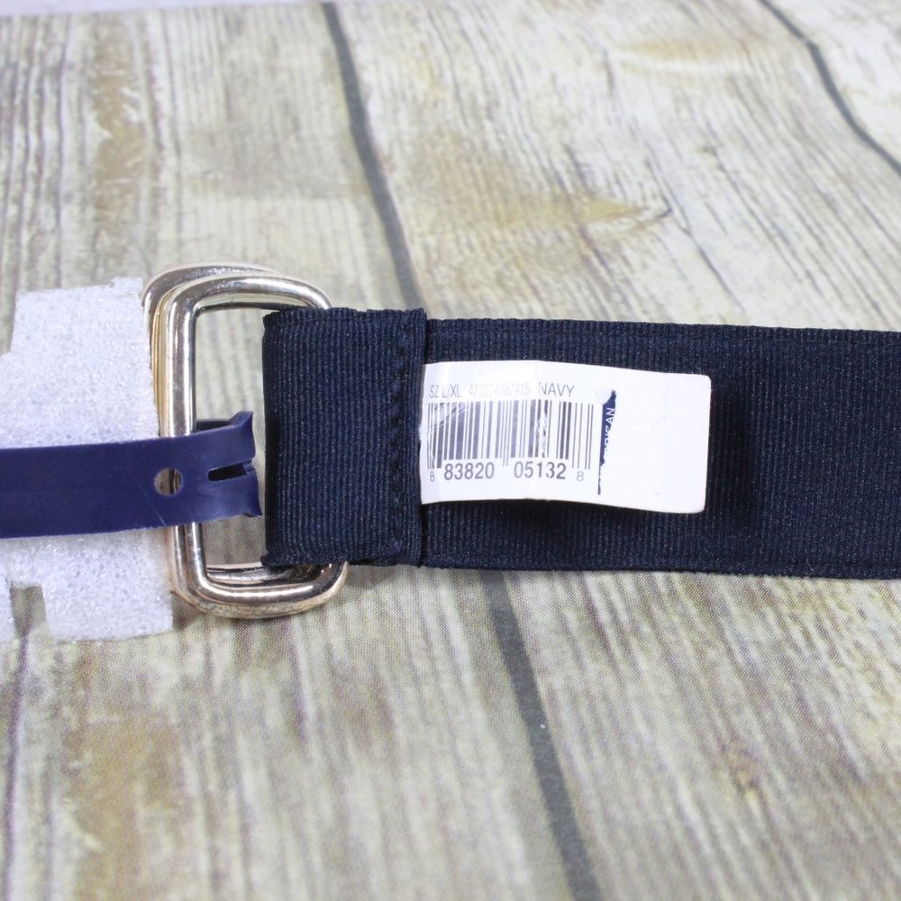 NWT American Living Blue Nylon Fabric Belt with Embroidered Eagle Flag Size L/XL - Picture 4 of 9
